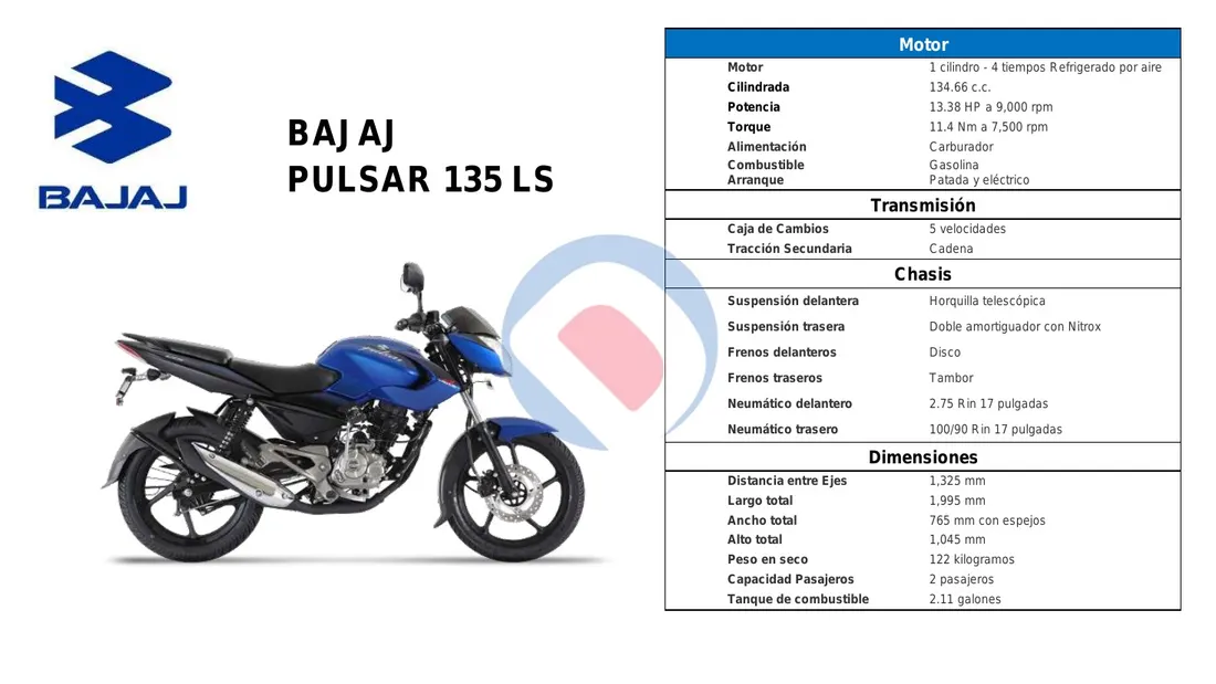 Catálogo de Motos Bajaj, página 1